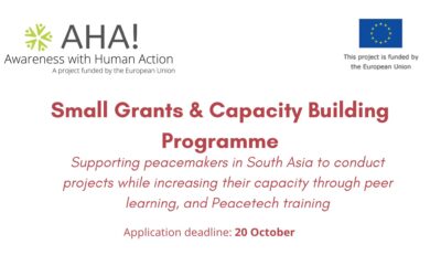 Call for Applicants: AHA! Small Grants and Capacity Building Programme