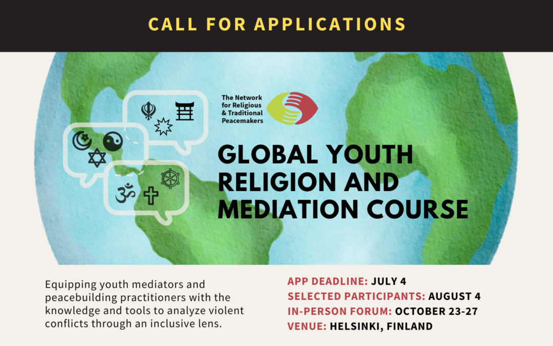 Global Youth Religion and Mediation Course – Call for Applications