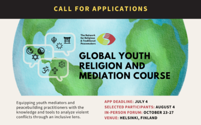 Global Youth Religion and Mediation Course – Call for Applications